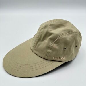 VTG Filson Duckbill Logger Cap Khaki Cotton Canvas 5-Panel Hat Adjustable USA